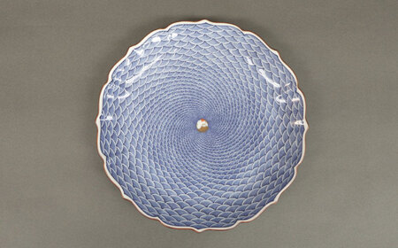 【波佐見焼】青海波尽し富士 輪花盛皿【協立陶器】[TC133]