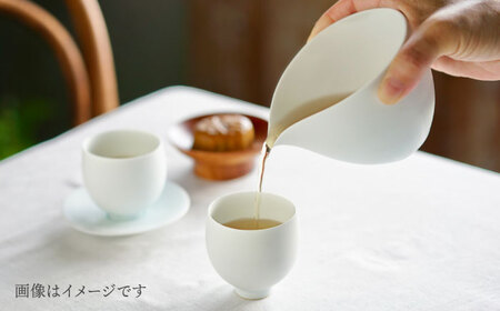 【波佐見焼】白磁片口とペア茶杯と茶托 5点セット【アトリエビスク】[RD34]