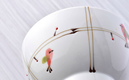 【波佐見焼】ことりの森 茶碗 ペアセット【まるしん】[WD38]