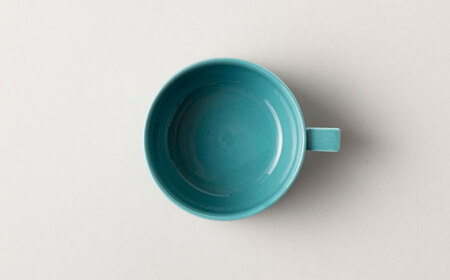 【波佐見焼 マルヒロ】HASAMI SEASON 01 ブロックマグスープペアセット（2点）イエローベージュ＆グリーン[EB190]