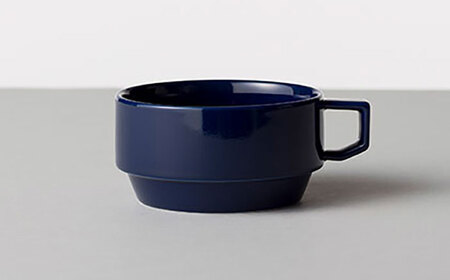 【波佐見焼 マルヒロ】HASAMI SEASON 01 ブロックマグスープペアセット（2点）ブラウン＆ネイビー[EB191]