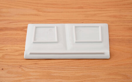 【波佐見焼】フローレット ペア仕切りプレート(大) 青・赤【団陶器】[PB161]