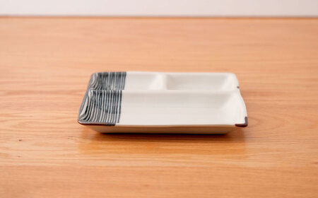 【波佐見焼】ハーフライン 仕切りプレート ペア【団陶器】[PB167]