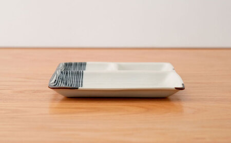 【波佐見焼】ハーフライン　仕切りプレート 青【団陶器】[PB165 ]