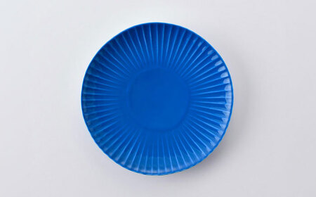 【波佐見焼】しのぎ新色 中皿 Helloblue 3枚セット ブルー【一龍陶苑】[CC86]