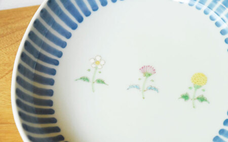 【波佐見焼】十草 三つ花 盛鉢【藍水】[GB54]