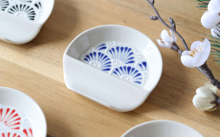 【波佐見焼】扇 箸置き皿 小 4枚セット 食器 皿【翔芳窯】[FE324]