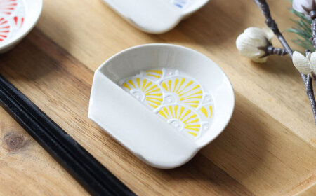【波佐見焼】扇 箸置き皿 小 4枚セット 食器 皿【翔芳窯】[FE324]