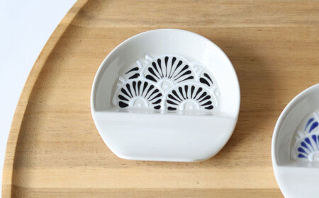 【波佐見焼】扇 箸置き皿 小 4枚セット 食器 皿【翔芳窯】[FE324]
