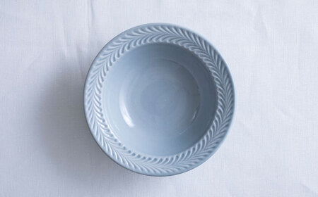 【波佐見焼】ローズマリー リムボウルM グレー 2枚セット 食器 皿【翔芳窯】[FE334]