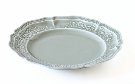 【波佐見焼】ombre de fleur ブーケプレート ロイヤルグレー 2枚セット 食器 皿【翔芳窯】[FE347]