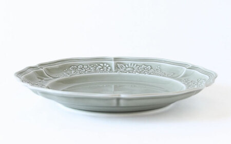 【波佐見焼】ombre de fleur ブーケプレート ロイヤルグレー 2枚セット 食器 皿【翔芳窯】[FE347]