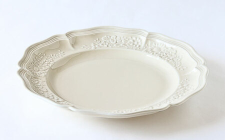 【波佐見焼】ombre de fleur ブーケプレート ミルキーホワイト 5枚セット 食器 皿【翔芳窯】[FE348]