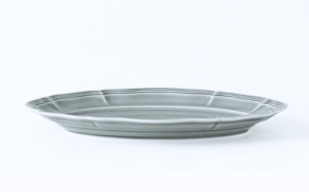 【波佐見焼】ombre de fleur オーバルプレート ロイヤルグレー 2枚セット 食器 皿【翔芳窯】[FE379]