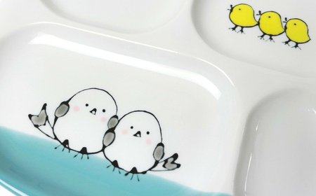 【波佐見焼】シマエナガ プレート 食器【大新窯】[DC160]