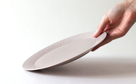 【波佐見焼】PATTERNED PLATE 21 greige 【BIRDS’ WORDS】[CF094]