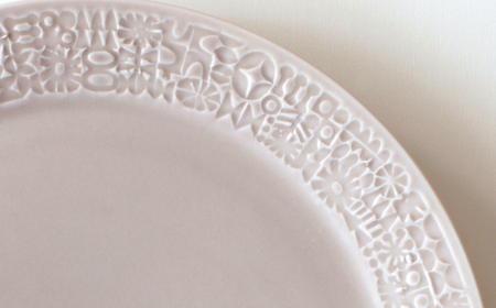 【波佐見焼】PATTERNED PLATE 21 greige 【BIRDS’ WORDS】[CF094]