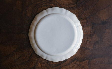 【波佐見焼】花リムプレート ミルク色 2枚セット【イロドリ】[KE67]