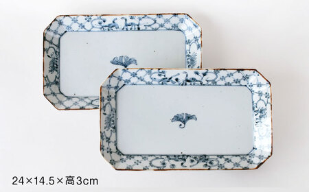 【波佐見焼】DINOSAUR　八角長角皿　2点セット【studio wani】[MB95]