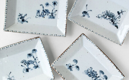 【波佐見焼】DINOSAUR　長角皿　小　4点セット【studio wani】[MB96]