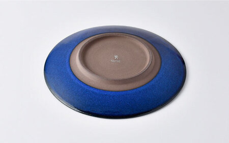 【波佐見焼】青釉流し プレート L（25.5cm） 1点【光春窯】[XD111]