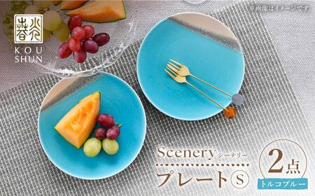 【波佐見焼】Scenery（シーナリー）トルコブルー プレート S（16cm）2枚セット　【光春窯】[XD113]