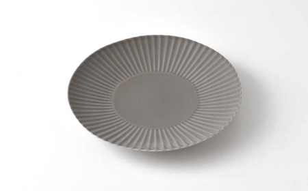 【波佐見焼】しのぎ 大皿2枚セット グレー・若草 食器 プレート【一龍陶苑】[CC90]