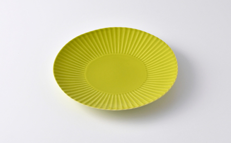 【波佐見焼】しのぎ 大皿2枚セット グレー・若草 食器 プレート【一龍陶苑】[CC90]