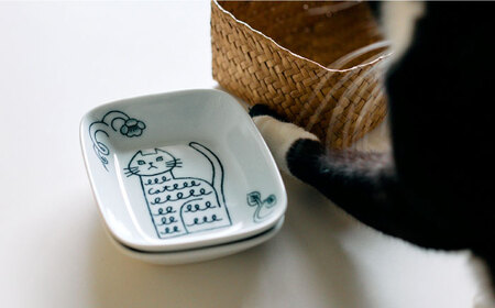 【波佐見焼】Pebble Ceramic Studioコラボ Catナッツボウル 2枚【アイユー】[UA64]