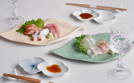 【波佐見焼】長皿 リーフ長皿 2枚セット ライトグリーン 【重山陶器】[ZB31]