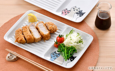 【波佐見焼】マルチパン皿 猫柄ペアセット 計2枚【大新窯】[DC174]