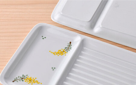 【波佐見焼】マルチパン皿 ペア ミモザ・ライラック 2枚セット【大新窯】[DC181]