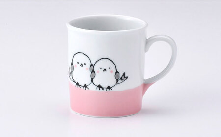 【波佐見焼】シマエナガ 軽量 マグカップ ペアセット ブルー・ピンク【大新窯】[DC188]