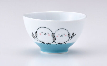 【波佐見焼】シマエナガ 茶碗 ペアセット ブルー・ピンク【大新窯】[DC189]