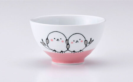 【波佐見焼】シマエナガ 茶碗 ペアセット ブルー・ピンク【大新窯】[DC189]