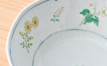 【波佐見焼】野草紋 7寸鉢 1点【藍水】[GB58]