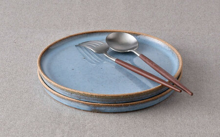 【波佐見焼】テラコッタ・BLUE プレートM 2枚セット【利左エ門窯】[QB67]