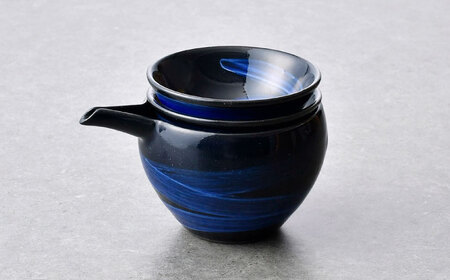 【波佐見焼】瑠璃釉 酒器セット 片口・平盃【利左エ門窯】[QB73]