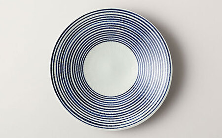 【波佐見焼 マルヒロ】BARBAR 藍駒 中皿・大皿ペアセット（4点）[EB214]