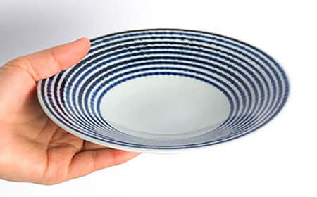 【波佐見焼 マルヒロ】BARBAR 藍駒 中皿・大皿ペアセット（4点）[EB214]