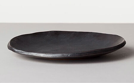 【波佐見焼 マルヒロ】BARBAR たたら 8寸皿 2点セット（銀鉄・油滴天目）[EB215]