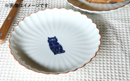 【波佐見焼】呉須猫 取皿 〈背伸び〉　2点セット 食器【西海陶器】[OA481]