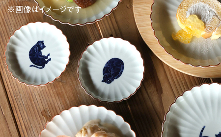 【波佐見焼】呉須猫 取皿 〈背伸び〉　2点セット 食器【西海陶器】[OA481]