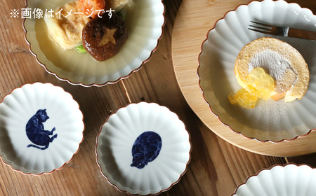 【波佐見焼】呉須猫 取皿 〈背伸び〉　2点セット 食器【西海陶器】[OA481]