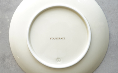 【波佐見焼】金線 吉祥紋菊ちらし 7号皿（化粧箱入り）2点セット【FOURGRACE】[UG03]