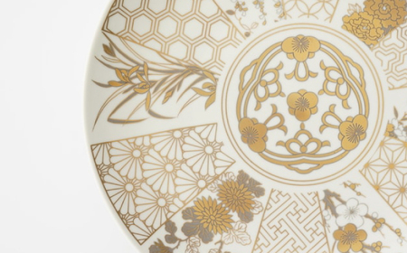 【波佐見焼】金襴 古伊万里 7号皿（化粧箱入り）2枚セット【FOURGRACE】[UG08]