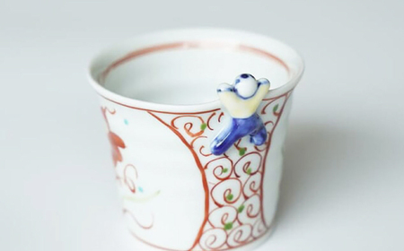 【波佐見焼】一閑人煎茶・そば猪口 万歴渦・面取花唐草 ペアセット【FOURGRACE】[UG14]