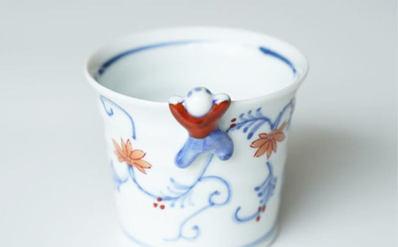 【波佐見焼】一閑人煎茶・そば猪口 万歴渦・面取花唐草 ペアセット【FOURGRACE】[UG14]