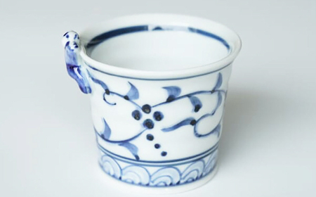 【波佐見焼】一閑人煎茶・そば猪口 藍唐草・木の実唐草 ペアセット【FOURGRACE】[UG15]