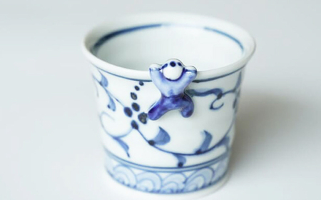 【波佐見焼】一閑人煎茶・そば猪口 藍唐草・木の実唐草 ペアセット【FOURGRACE】[UG15]